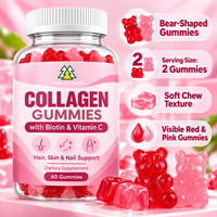 Marine Collagen Gummies with Biotin and Vitamin C Adult Dietary Supplement 60 Count Hair Skin Nail Support