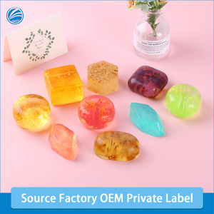 High Quality OEM Custom Handmade Organic Transparent Ice Cube Shaped <b>Soap</b> Herbal Based Skin Moisturizing Hydration Whitening - Product Image 2