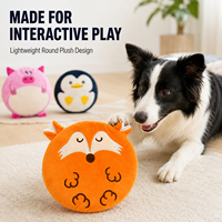 Jouet pour chien en peluche ronde de 17 cm avec grand disque couineur