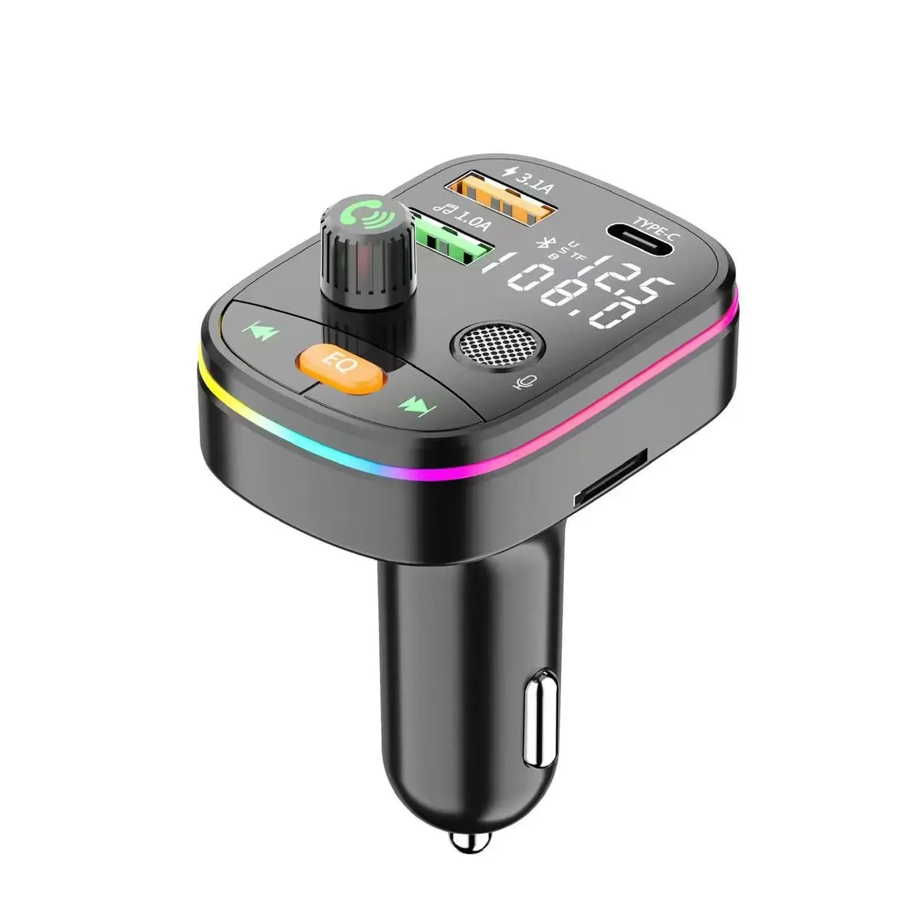 2022 Handfree wireless car kit QC3.0 3port fast charging 2USB +PD 20W car charger wireless FM transmitter car stereo adapter