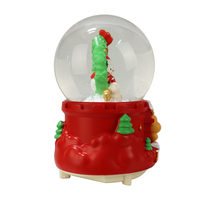 Guirlande festive, bonhomme de neige, renne, globe à neige de Noël, base rotative musicale, lumières LED, artisanat en résine fait main et peint à la main
