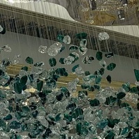 Lustre suspendu moderne en verre et pierre, personnalisable et créatif, pour hall d'hôtel de luxe, couloir, villa à plafond haut