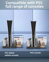 Accessoires de jeu Ps5 support de Console support Vertical Base de refroidissement avec stockage de disque