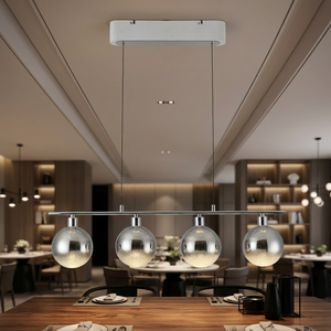 โคมไฟแขวนเพดาน LED ปรับได้ ดีไซน์ยาว พร้อมรีโมทคอนโทรล  วัสดุโครเมียม  โคมไฟตกแต่งทันสมัย ได้รับมาตรฐาน CE - Product Image 6