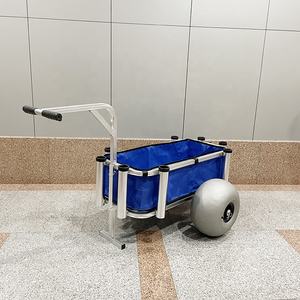 Ağır Hizmet Tipi Balon Tekerlekli Plaj Arabası, 220lbs Kapasiteli Ayarlanabilir Saplı Sörf İskele Arabası - Product Image 1