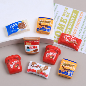Kawaii ev dekorasyonu şeker çikolata reçine Charms toptan gıda paketleri Diy dekor için telefon kılıfı saç tokası - Product Image 1