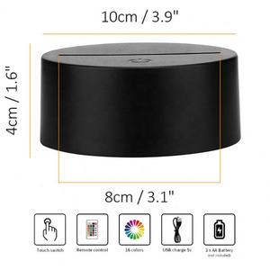 Base de lámpara LED de 7 y 16 colores, ilusión 3D, acrílico, <span class=keywords><strong>Anime</strong></span>, luz nocturna, con Cable USB y Control remoto - Product Image 3