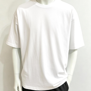 เสื้อยืดทรงบ็อกซี่โอเวอร์ไซส์ผ้าฝ้ายแท้ 100% ดีไซน์เรียบง่าย สีเทาเฮเธอร์ แขนสั้น ไหล่ตก ปักโลโก้ตามสั่ง ป้องกันการเป็นขุย - Product Image 1