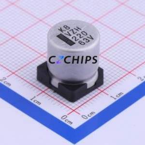 ตัวเก็บประจุอิเล็กโทรไลต์อะลูมิเนียมแบบ SMD รุ่น VZH221M1JTR-1313, ขนาด D12.5xL13.5 มม. 220uF 20% 63V 12.5 มม. - Product Image 1