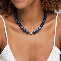 Collier de créateur de bijoux fantaisie avec grandes perles carrées en acrylique, colliers épais colorés pour femmes, bijoux géométriques