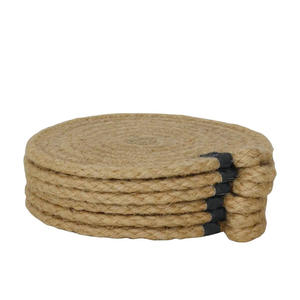 Coaster table mat heat-resistant frame hand-woven jute and <b>linen</b> round drink coaster cotton <b>linen</b> table placemat - Product Image 6