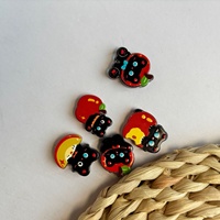 Perles acryliques en relief motif chat noir mignon, design chat Kawaii, pour bracelets, colliers et breloques de téléphone faits main DIY, Marque Elera
