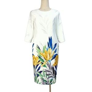 NUEVA COLECCIÓN Vestidos Formales de Gasa con Estampado Floral, Botones, Manga Larga, Corte Lápiz, para Iglesia, Largos hasta la Rodilla - Product Image 4