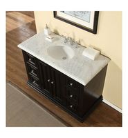 Meuble de salle de bain Prima Professional avec dessus en marbre, miroir LED mural, pour lui et elle, rangement spacieux pour la chambre à coucher, le salon