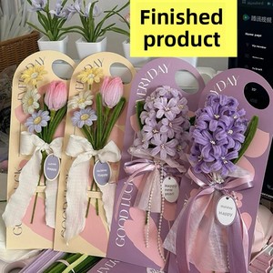Bouquet <span class=keywords><strong>di</strong></span> Tulipani Fatti a Mano per la Festa degli Insegnanti - Biglietto <span class=keywords><strong>di</strong></span> <span class=keywords><strong>Auguri</strong></span> per l'Asilo e <span class=keywords><strong>Fiori</strong></span> <span class=keywords><strong>di</strong></span> Carta per Augurare Benvenuto agli Studenti - Product Image 1