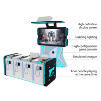 Console de jeu de tir VR en métal pour 4 joueurs pour parc d'attractions, simulateur de bataille de tir en ligne, borne d'arcade à monnayeur avec garantie d'un an