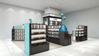 Support d'affichage cosmétique en bois de qualité commerciale avec cadre robuste pour utilisation dans les centres commerciaux
