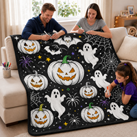 Couverture à colorier DIY Halloween Citrouille et Toile d'araignée, avec marqueurs, pour la maison, les loisirs créatifs en famille et comme cadeau - Meilleures ventes