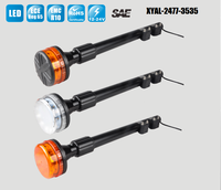 Avertissement d'urgence pour moto Feu arrière ambré LED Signal rotatif clignotant Montage sur poteau Avertissement arrière de moto