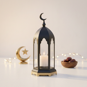 Manufacturers Latest <b>Black</b> Dome Shape Metal <b>Candle</b> <b>Lanterns</b> for Ramadan and Christmas Home Decoration - Product Image 1