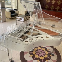 Piano à queue en cristal avec lecteur Piano à queue en acrylique HG168A Couleur blanche