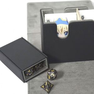 Boîte de rangement pour cartes à collectionner en cuir PU personnalisée avec plateau à dés, capacité 220+, fermeture magnétique, pour TCG - Product Image 5