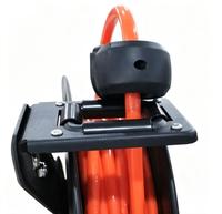 Enrouleur de tuyau d'arrosage auto-rétractable en acier robuste, noir, à fixation murale, pour eau et air, 50 pieds 3/8'' et 100 pieds 1/4''