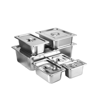 1/4 Grote Volume Vierkante Roestvrijstalen Gn Pannen Verschillende Maten Buffet Stoomtafel Pan Voor Restaurant Gebruik Hotel Food Gn Supply