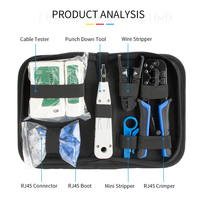 Ensemble d'outils de sertissage RJ45 RJ11 RJ12 en acier, pince à sertir multifonction avec pinces et connecteurs modulaires