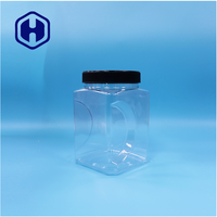 Pot à bonbons en PET transparent carré de 2250 ml avec couvercle à vis anti-fuite sans BPA de qualité alimentaire pour les collations, les biscuits