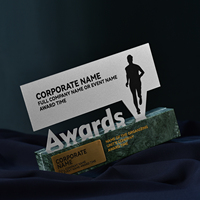 Trophée personnalisé en métal marbré avec logo de texte numérique de conception de montagne de flamme créative gravé médaille de thème sportif