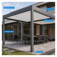 Pergola à lames orientables manuelle en aluminium, imperméable et écologique, pour jardin et terrasse