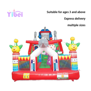 Offre Spéciale petit trampoline violet de maison de rebond de PVC commercial avec le château plein d'entrain <span class=keywords><strong>gonflable</strong></span> de la glissière 5*8m pour des enfants - Product Image 2