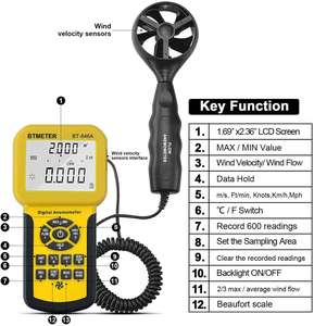 846A HLK-Anemometer mit Hintergrund beleuchtung misst Luftstrom geschwindigkeit <span class=keywords><strong>CFM</strong></span> Wind Speed & Temp <span class=keywords><strong>Tester</strong></span> Elektrische Ausrüstung - Product Image 2