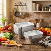 Barquette rectangulaire jetable en aluminium anti-fuite pour cuisson, rôtissage, traiteur et plats à emporter
