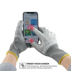 <b>Touch</b> <b>Screen</b> CE EN388 HPPE Shell PU Dipped Level 5 Work Protection Anti Cut <b>Gloves</b> Hand Protection Cut Resistant Work <b>Gloves</b> - Product Image 6