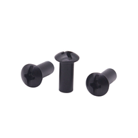 Vente chaude 2026 Vis de fixation automobile à tête cylindrique cruciforme, filetage intégral, noire, taille personnalisée, Vis femelle à double filetage