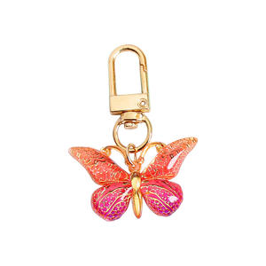 Nouveau dégradé coloré papillon acrylique porte-clés sac pendentif décorations pour femmes filles mode délicat porte-clés cadeaux - Product Image 1