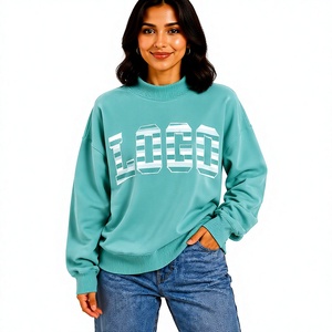 Sudadera de Cuello Alto para Mujer, Manga Regular, con Apliques Personalizados, Tela de Alta Calidad a Precio Económico, Largo Regular, Invierno - Product Image 1
