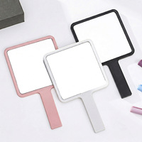 Miroir compact carré personnalisé avec logo, petit miroir de voyage en plastique, design moderne, DIY, à suspendre, miroir de vanité à marque privée