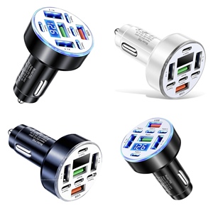 อะแดปเตอร์ชาร์จในรถยนต์ USB ประเภท C ชาร์จเร็วสุดพร้อมจอแสดงผลแรงดันไฟฟ้าสำหรับไอโฟน ซัมซุง หัวเว่ย วันพลัส วันพลัส ออปโป้ วีโว่ใหม่ - Product Image 1