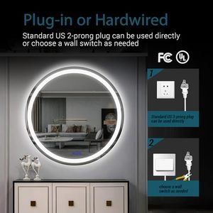 <span class=keywords><strong>Miroir</strong></span> rond à led avec lumières pour salle de bain et miroirs muraux rétroéclairés <span class=keywords><strong>Grand</strong></span> <span class=keywords><strong>miroir</strong></span> de maquillage éclairé - Product Image 5