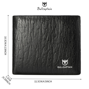 BULLCAPTAIN กระเป๋าสตางค์หนังแท้สำหรับผู้ชาย กระเป๋าใส่บัตรเครดิตแบบพับได้ทันสมัย ของขวัญสำหรับผู้ชาย ของขวัญที่ทนทานและมีสไตล์สำหรับผู้ชาย - Product Image 6