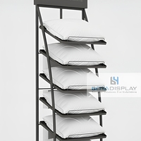 Présentoir vertical personnalisable pour oreillers, support métallique sur pied pour exposition en magasin de détail