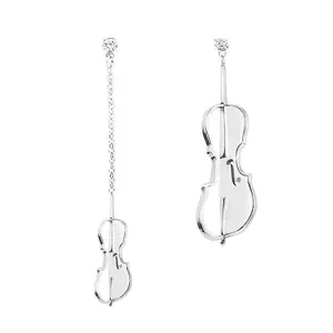 customizationNew Stylish Mismatched cello drop earrings Stainless steel jewelry for women