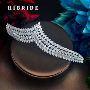 HIBRIDE gran oferta mejor calidad mujer dama de honor corona Tiara peine boda accesorios para el cabello moda diadema joyería 2017 - Product Image 1