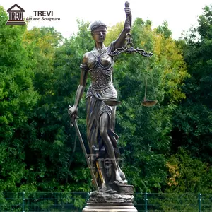 高品质黄铜经典雕塑真人大小青铜女性正义雕像