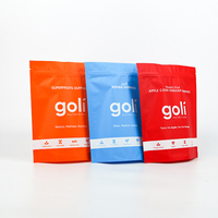 Doypack compostable en papier d'aluminium au fini mat, pochette à fermeture éclair debout, sac d'emballage en plastique pour collation et goli