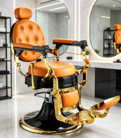 Fauteuil de Barbier Moderne Personnalisé pour Salon, Chaise Hydraulique à Cadre en Fer, Portable, Usage Commercial