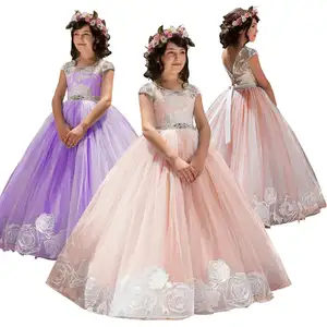 Di estate di modo indonesia boutique pageant piccola principessa festa di compleanno dei capretti dei bambini vestiti per le ragazze di 11 anni di età